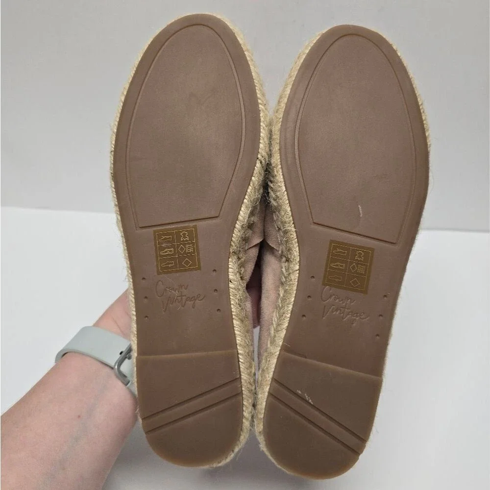 NEW Crown Vintage Hermosa Blush Pink Genuine suede espadrille Shoes Women's 7